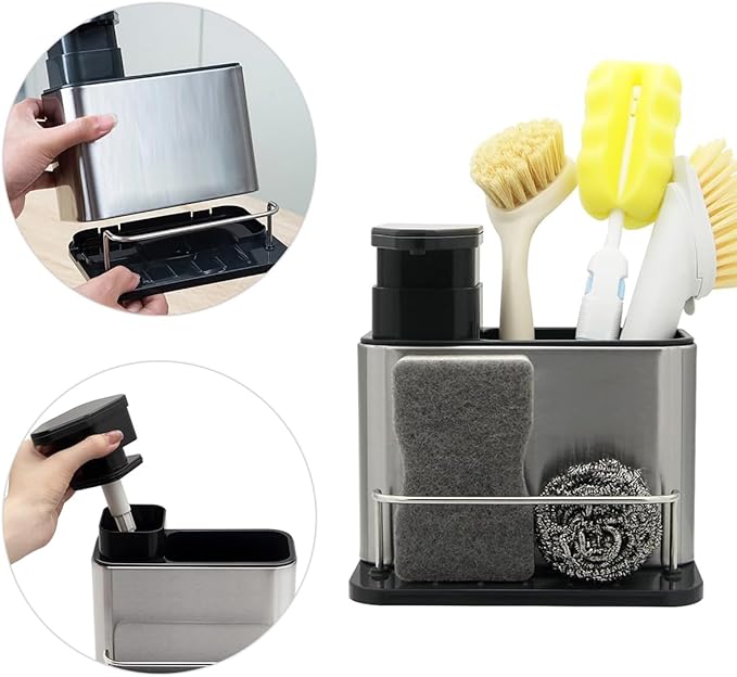 Dispenser de Detergente com Suporte para Esponja